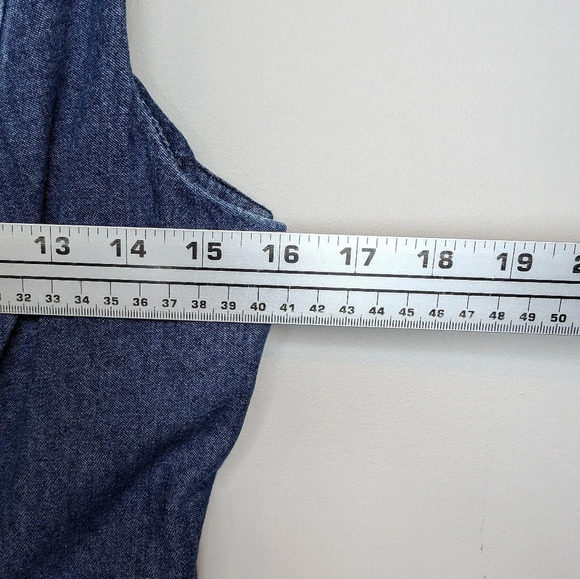 NWT Joie Sleeveless Mini Midi 100% Cotton Blue Denim Dress Women Small - Picture 6 of 10